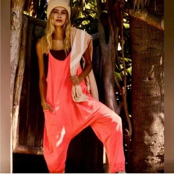 FP Movement by Free People Hot Shot Onesie in Hot Watermelon - Picture 1 of 11
